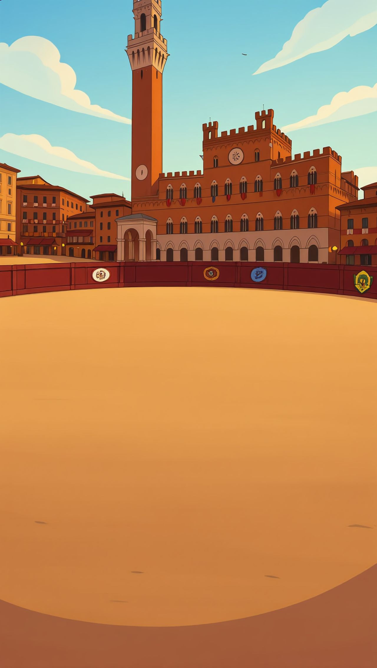 Piazza del Campo during the Palio, painted