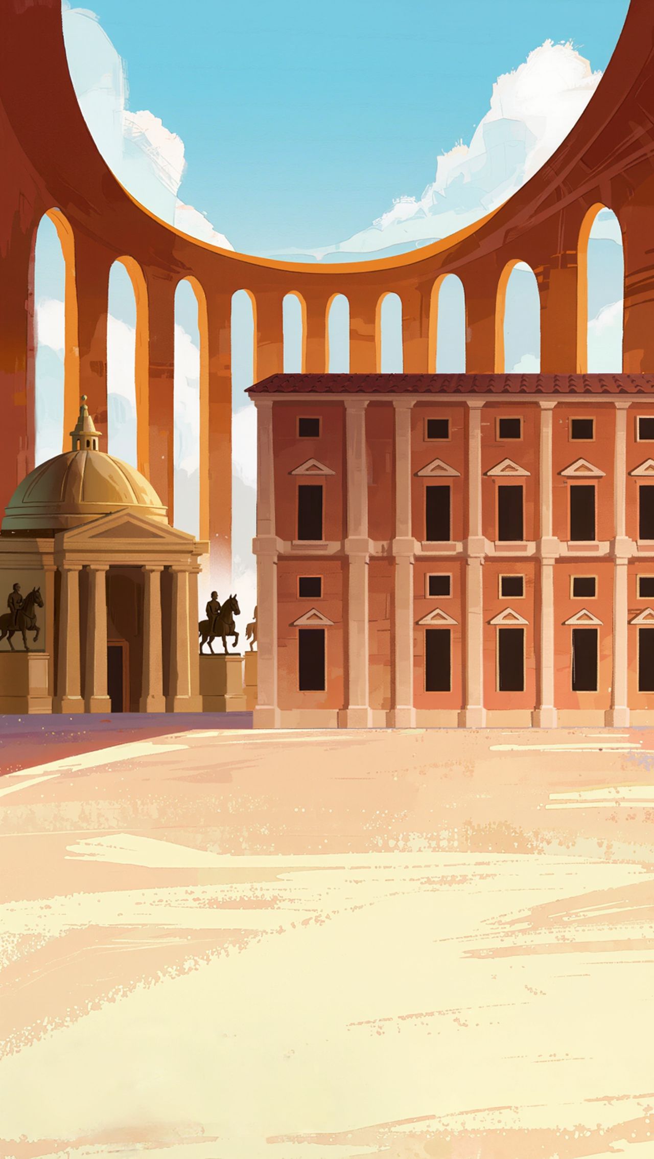 Piazza del Plebiscito, painted