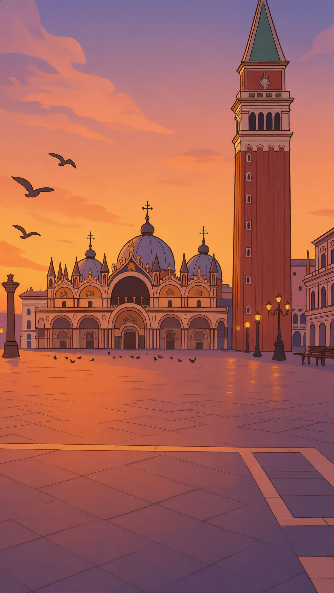 Piazza San Marco, painted